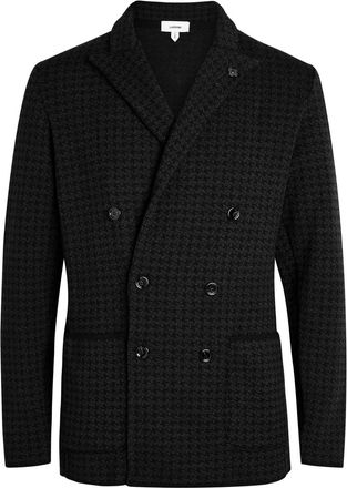 Lardini Houndstooth Wool Cardigan - Black - Xxl