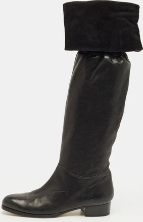 Jimmy Choo London Black Leather Knee Length Boots