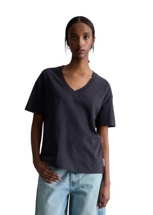 Marc O'Polo Denim V-Shirt MARC OPOLO DENIM, Damen, Gr. XL, blau depths, Jersey, Obermaterial: 100% Baumwolle, regular fit, V-Ausschnitt, Shirts V-Shirt, regular aus Bau