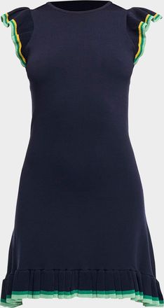 Shoshanna Jessie Ruffle Knit Mini Dress