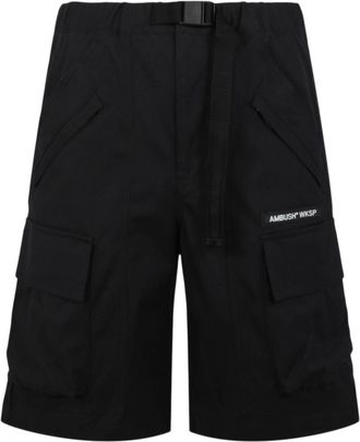 AMBUSH Mens Logo Cargo Shorts In Black