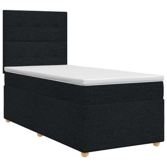 vidaXL Letto Box Spring Con Materasso Nero 90 X 190 Cm Tessuto Vidaxl