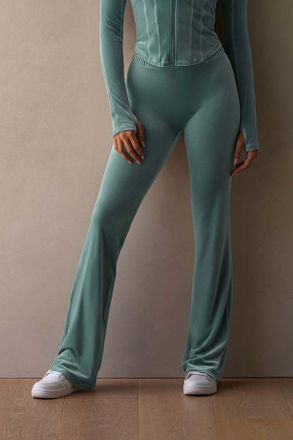 Bloch Ladies Apex Velvet Flared Legging, Dark Almond Velvet