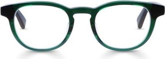 Eyebobs Clearly 46mm Round Reading Glasses in Emerald Green Crystal at Nordstrom, Size +2.75