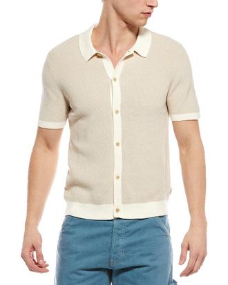 Onia Linen-Blend Button Up Sweater