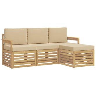 vidaXL Conjunto De Sof&aacute;s De Exterior 4 Pcs Y Beige Vidaxl