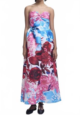 Kika Vargas Rose Dress In Red Garden