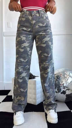 Hidden Jeans Rebel Terrain Wide Leg Jeans In Camo