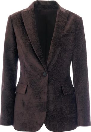 Liu Jo Fluwelen Blazer - Dames - Blazers - Bruin - S - Polyester - Jassen