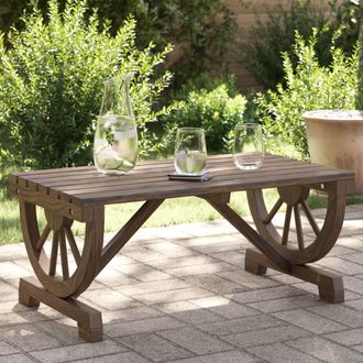 vidaXL Mesa De Centro De Jard&iacute;n Madera Maciza Abeto 90x50x40 Cm Vidaxl