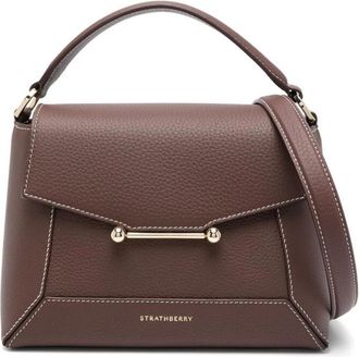 Strathberry Tassen, Dames, Bruin, ONE Size, Chocoladebruine Foldover Top Tas