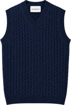 Amaranto Mouwloze gebreide kleding - Heren - Spencers - Blauw - S - Truien & Vesten
