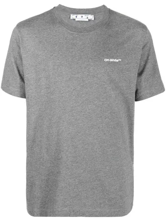 Off-white T-shirt a righe - Grigio