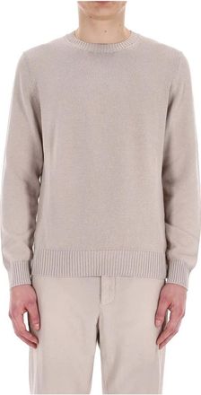 Drumohr Ronde hals knitwear - Heren - Ronde hals truien - Beige - XL - Katoen - Truien & Vesten