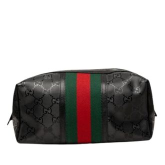 Gucci Pre-owned Canvas Pouch - Dames - Pre-owned - Zwart - Maat: ONE Size