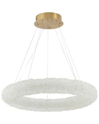 Bethel International Dimmable Led Chandelier With Spiky Crystal Halo