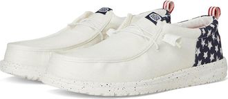 Hey Dude Wally Funk Americana Stars Mens Lace-up Boots White/Navy Blazer : 12 M, Cotton