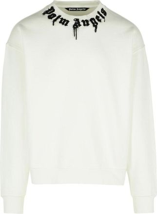 Palm Angels White Cotton Sweatshirt
