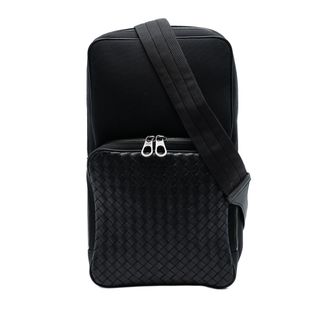 Bottega Veneta Pre-owned Womens Intrecciato Canvas And Leather Sling Bag - Black Textile - One Size