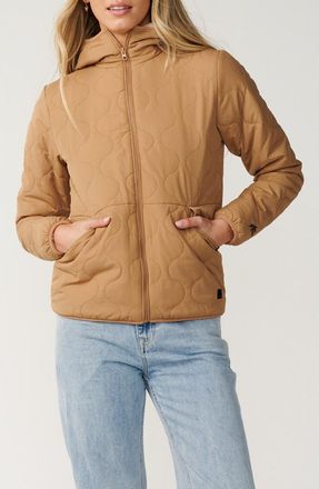 Rip Curl Anti-Series Anoeta Classic Quilted Hooded Jacket in Brown at Nordstrom, Size Xx-Large