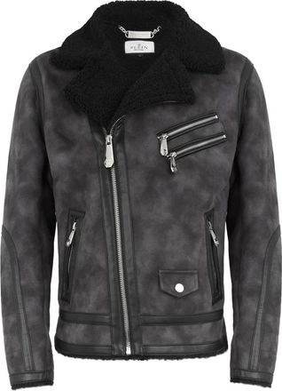 Philipp Plein Jassen, Heren, Zwart, 2Xl, Polyester, Eco Shearling Jacket