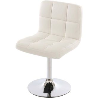 Hhg Silla De Comedor Kavala, Silla De Cocina Silla Giratoria Con Certificado Mvg, Imitaci&oacute;n De Cuero Blanco, Base Cromada