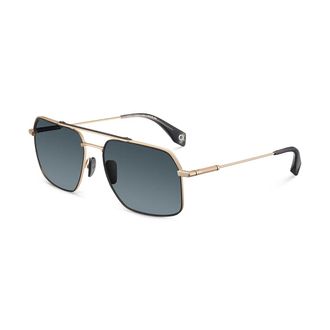 Etnia Barcelona Sunglasses, unisex, Yellow, 60 MM, Odell Sunglasses in Gold Black/Grey Shaded