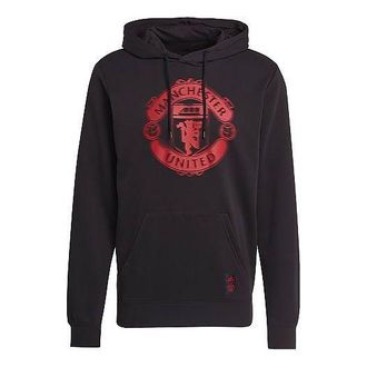 adidas Mens adidas SS22 Manchester United Soccer/Football Series Printing Hooded Sports Autumn Black GR3893