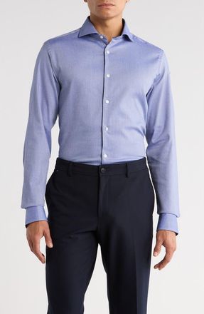 Ted Baker Slim Fit Four Season Performance Dress Shirt in Navy at Nordstrom Rack, Size 17.5 - 36/37