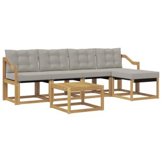 vidaXL Conjunto De Sof&aacute;s De Exterior 6 Pcs Blanco Y Gris Claro Vidaxl