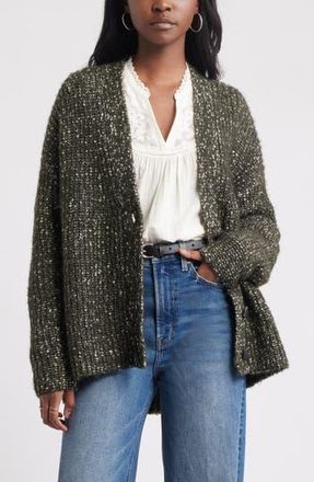 Treasure & Bond Oversize Nubby Cardigan in Green Gables Combo at Nordstrom Rack, Size Small/medium