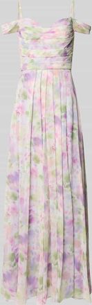 Mascara Maxikleid im Allover-Look in Flieder Melange, Gr&ouml;&szlig;e 32