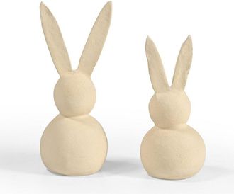 BIDKhome Bidkhome Set Of 2 Paper Mache Bunny