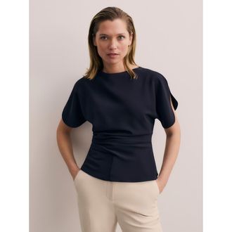 The Fold Salerno Clever Crepe Top in Navy at Nordstrom, Size 10