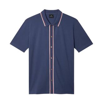 Paul Smith Button Front Polo - male - Paul Smith - Polo Shirts - Blue - XL - Tops