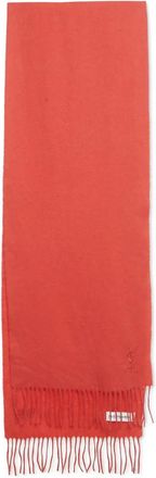 Saint Laurent Sciarpa in lana con frange - Rosso