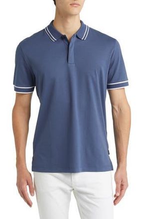 BOSS Parlay Tipped Cotton Polo in Open Blue at Nordstrom Rack, Size Xx-Large