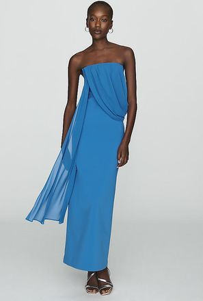 Significant Other Edda Strapless Draped Midi Dress