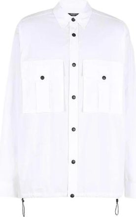 Balmain Nylon Chemise met Lange Mouwen - Heren - Zakelijke Overhemden - Wit - XS - Nylon - Overhemden