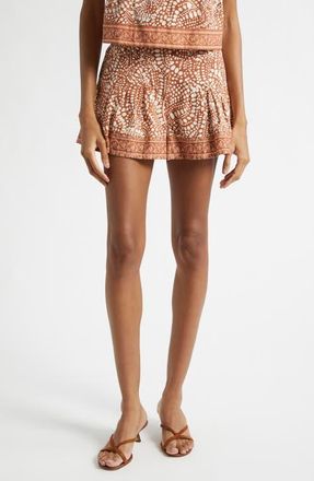 Ramy Brook Quinn Abstract Print Cotton Short in Coffee Dot at Nordstrom, Size Xx-Small
