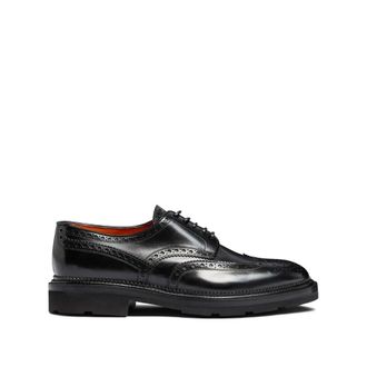 Santoni Laced Shoes, male, Black, 10 UK, Emil-D-Ntgn01 Derby Brogue