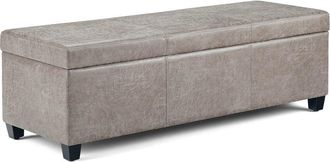 Simpli Home Avalon 48In Contemporary Rectangle Storage Ottoman Bench