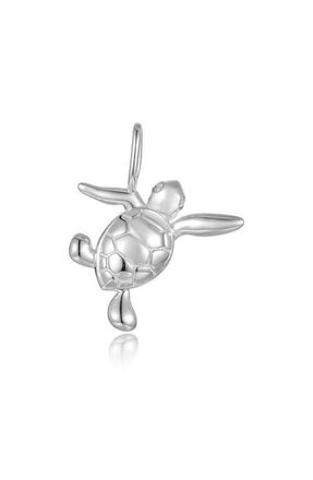 Lafonn Sea Turtle Pendant Charm in Silver at Nordstrom