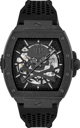 Philipp Plein The $keleton Frosted Silicone Strap Watch, 44mm in Ip Black at Nordstrom