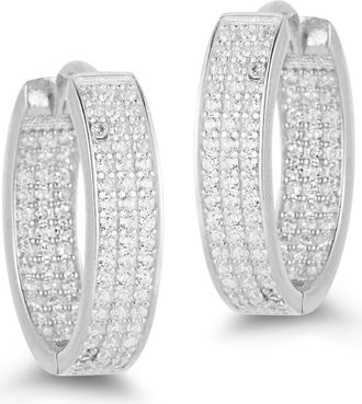 Glaze Jewelry Pav&eacute; Oval Hoop Earrings in Silver at Nordstrom Rack