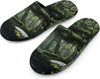 Generic Rainforests Crocodiles Mens House Slippers Slip Indoor Slipper On Shoes Warm Outdoor