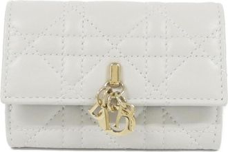 Dior Gray Leather Wallet (Bi-Fold) (Pre-Owned)