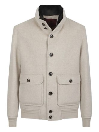 Montecore button-pocket bomber jacket - Neutrals