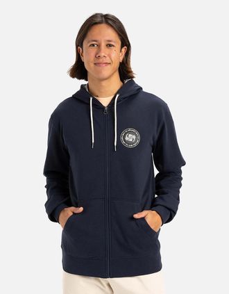 Quiksilver Mens Quiksilver Mens Circle Back Full Zip Hoodie - Navy - Size: 38