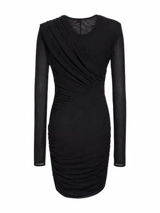 Amen Jewel-Appliqu&eacute; Tulle-Sleeve Dress - Black